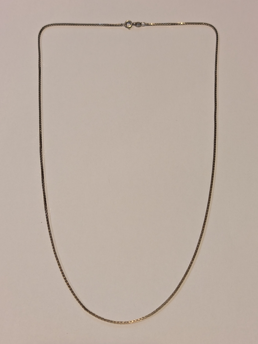Sterling Silver 925 Italy Box Chain Necklace 24 Inches